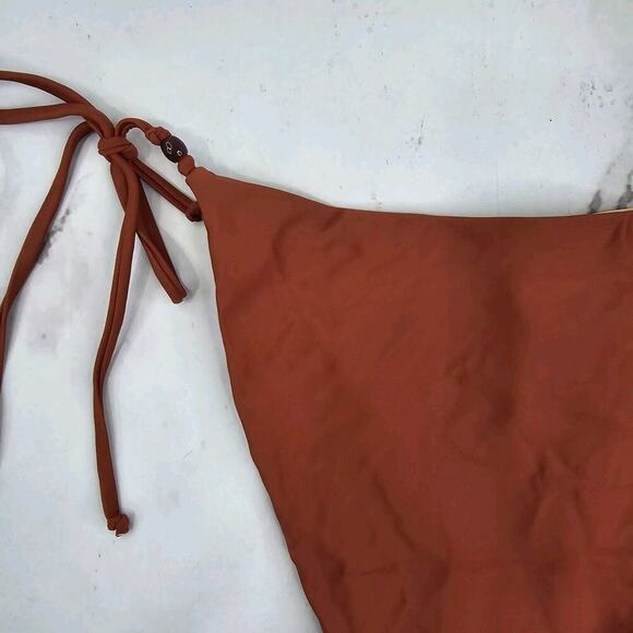 J Crew Swim Bottom Curved Waist String Bikini High Cut Mid Rise Terracotta - Picture 5 of 10